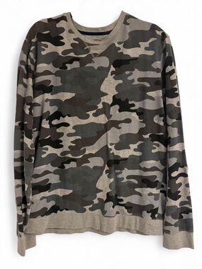 Robert Graham Men's Camo Crewneck Sweater - Gray, Black, Brown
